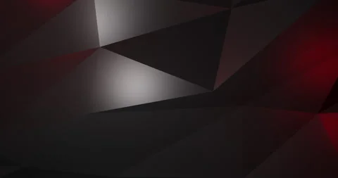 Abstract low poly black background with red lights Stock Footage 166975512