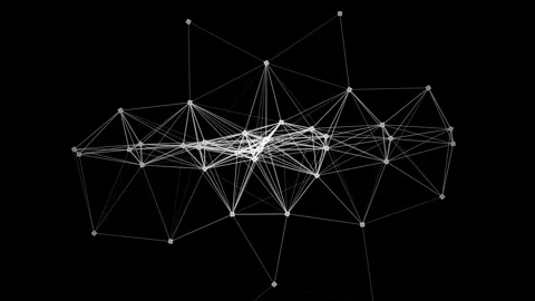 Abstract Low Poly Communication Network Connection Background Stock Footage 344033891