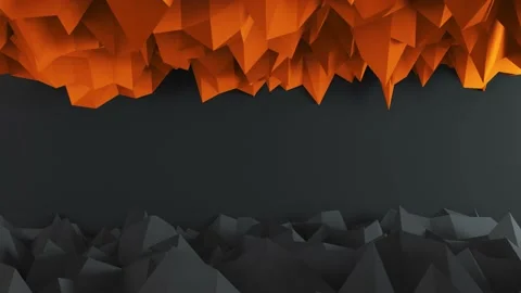 Abstract Low Poly Dark And Orange Background 4K Stock Footage 145836163
