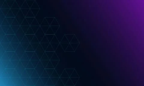 Abstract low poly dark blue background with glowing dots and lines. Ilustração Stock