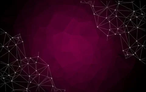 Abstract low poly dark purple bright technology vector background. Connection Illustrazione stock