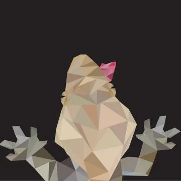 Abstract Low Poly Gecko, Crested gecko (Correlophus ciliatus) - Vector Illu.. Stock Illustration