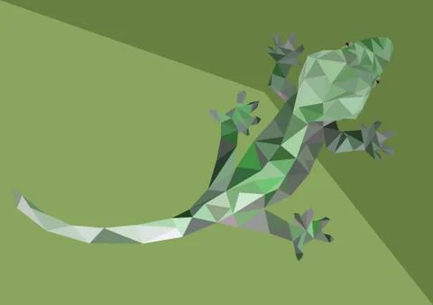 Abstract Low Poly Gecko - Vector Illustration Illustrazione stock