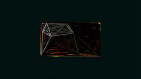 Abstract low poly geometric background on black for modern technology display Stock Footage 342204477