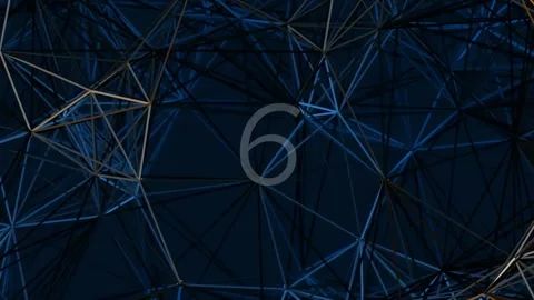 Abstract low poly geometric background video with digital number nine display Stock Footage 342204523