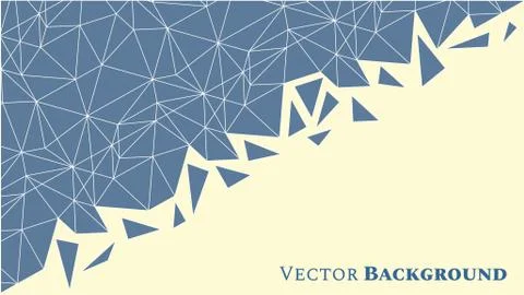 Abstract low poly geometric background with triangles in blue colors and space Stock Illustration