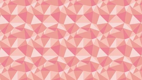 Abstract low poly geometric background with triangles in living coral colors Stock Illustration