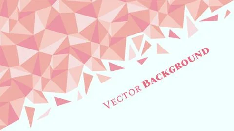 Abstract low poly geometric background with triangles in living coral colors and Stock Illustration