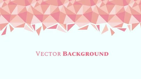 Abstract low poly geometric background with triangles in living coral colors and Stock Illustration