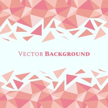 Abstract low poly geometric background with triangles in living coral colors and Stock Illustration
