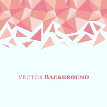 Abstract low poly geometric background with triangles in living coral colors and Stock-Illustration