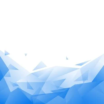 Abstract Low Poly Geometric Background with Translucent Blue Polygon Layers Stock Illustration