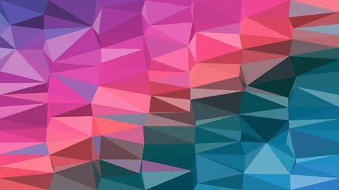 Abstract low-poly geometric background featuring faceted triangles in pink,.. Stock Illustration