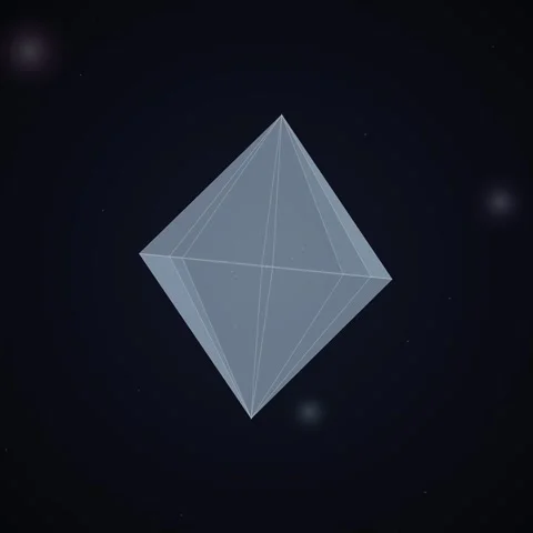 Abstract low poly geometric crystal structure on black background Stock Footage 345691003
