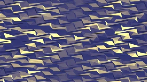 Abstract Low Poly Geometric Mesh Surface Chaotic Waves Seamless Loop 3D Render Stock Footage 340417627