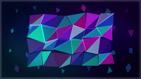 Abstract low poly geometric mesh texture with triangle pattern, polygon Stock Footage 346736168