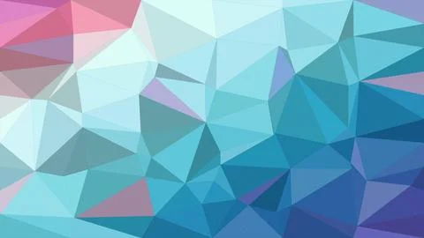 An abstract low-poly geometric pattern with blue, teal, and pink facets cre.. Stock Illustration