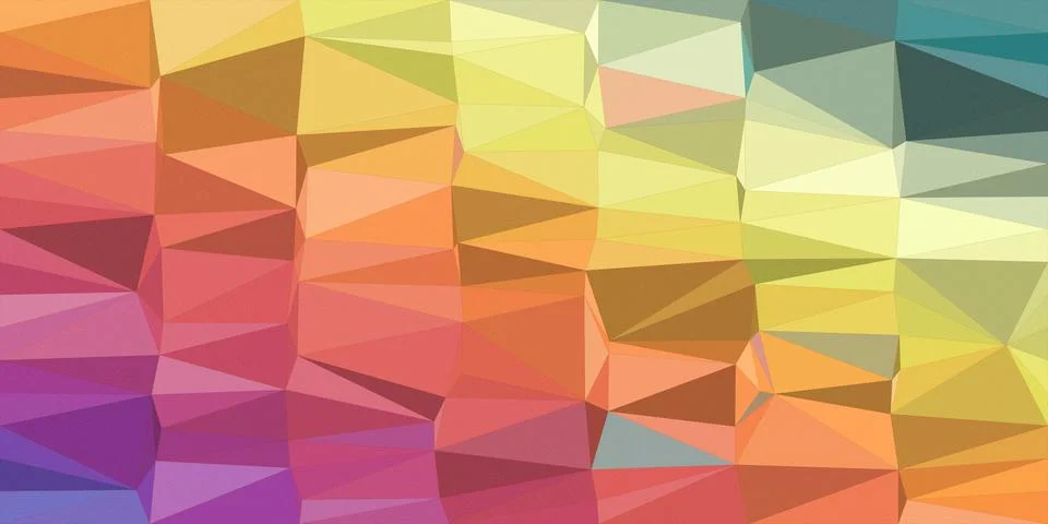 Abstract low-poly geometric pattern in warm sunset tones, forming a modern .. Stock Illustration
