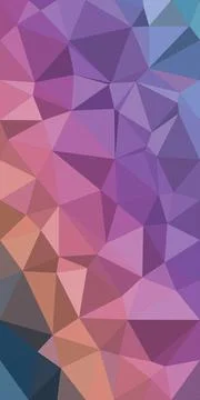 Abstract low-poly geometric pattern with vivid purple, pink, and blue facet.. Stock Illustration