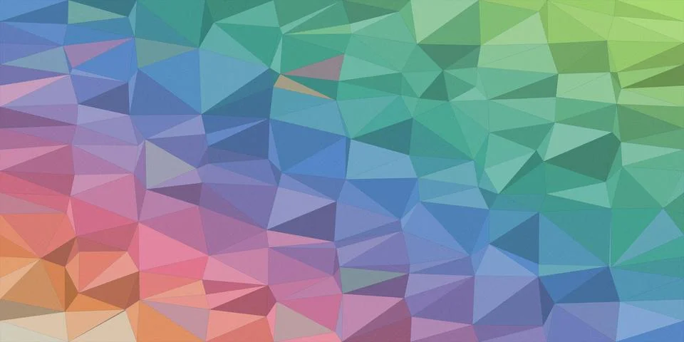 Abstract low-poly geometric pattern with pastel rainbow colors in a soft, m.. 스톡 일러스트