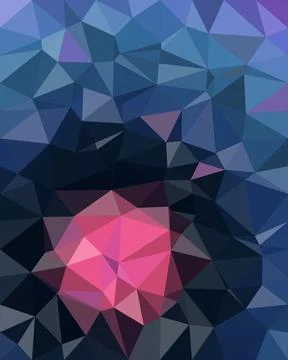 Abstract low-poly geometric pattern in blue, purple, and pink with sharp fa.. Stock Illustration
