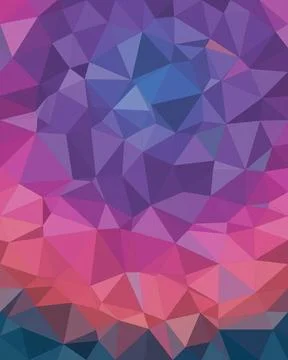An abstract low-poly geometric pattern in pink, purple, and blue creates a .. 스톡 일러스트