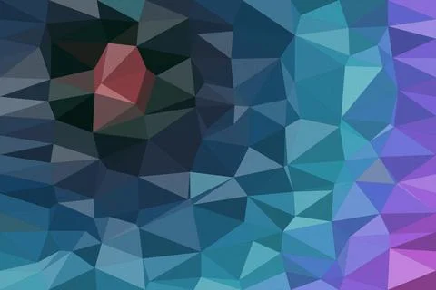Abstract low-poly geometric pattern with angular triangles in blue, teal an.. Stock Illustration