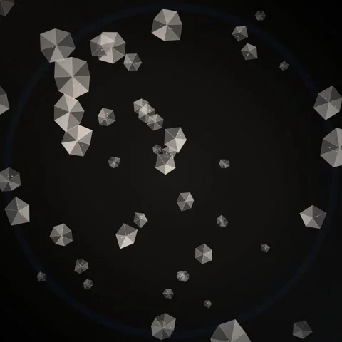 Abstract low poly geometric shapes visualization for scientific data technolo Stock Footage 345690545
