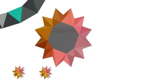 Abstract Low Poly Geometric Shapes on White Background Stock-Footage 347286699