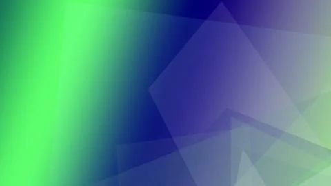 Abstract low-poly geometric shapes with green and blue light flares, creati.. Stock Illustration