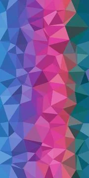 Abstract low-poly geometric shapes in vibrant pink, blue, and purple create.. Stock Illustration