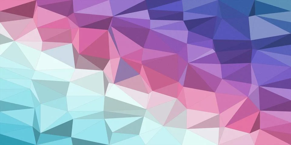 Abstract low-poly geometric surface in pink, blue, and purple, creating a m.. Stock Illustration