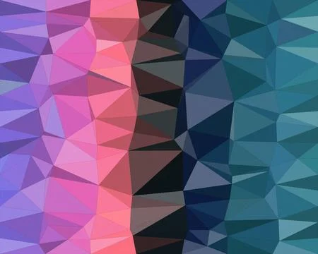 Abstract low-poly geometric surfaces in purple, pink, and teal create a vib.. Stock Illustration
