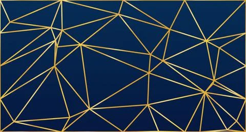 Abstract low poly with gold lines background illustration. Low poly banner wi Stock Illustration