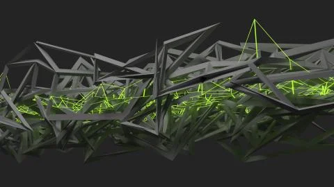 Abstract low poly green and gray. Connection structure. Connection data science Illustrazione stock