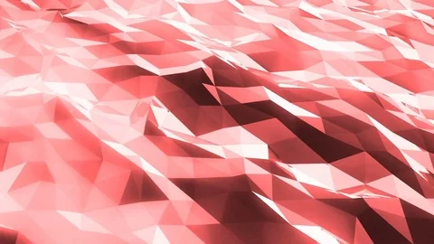 Abstract low poly green sea. Loopable. Red Video stock 79700932