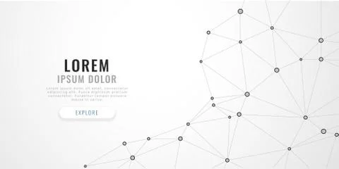 Abstract low poly lines mesh on white background Stock Illustration