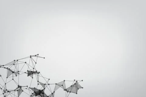 Abstract low poly lines mesh white. Background Technology connecting dots and Stock Illustration