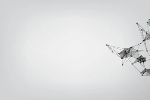 Abstract low poly lines mesh white. Background Technology connecting dots and Stock Illustration