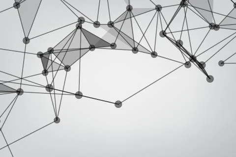 Abstract low poly lines mesh white. Background Technology connecting dots and Stock Illustration