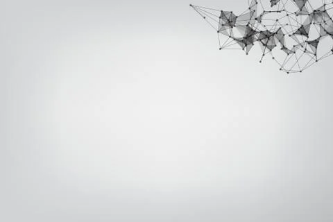 Abstract low poly lines mesh white. Background Technology connecting dots and Stock Illustration