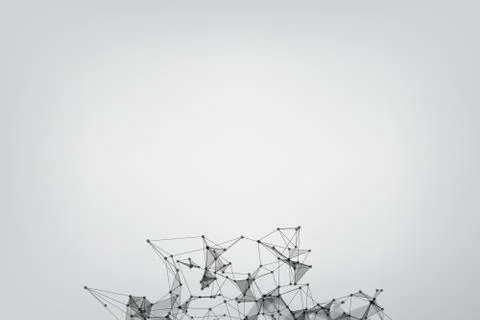 Abstract low poly lines mesh white. Background Technology connecting dots and Stock Illustration
