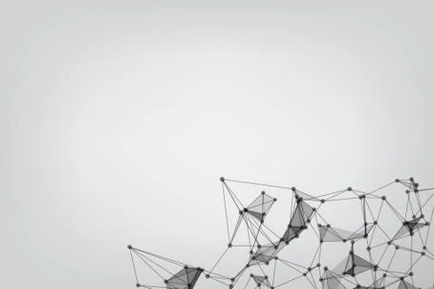 Abstract low poly lines mesh white. Background Technology connecting dots and Stock Illustration