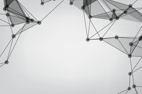 Abstract low poly lines mesh white. Background Technology connecting dots and Stock Illustration