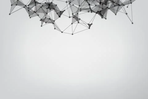 Abstract low poly lines mesh white. Background Technology connecting dots and Stock Illustration