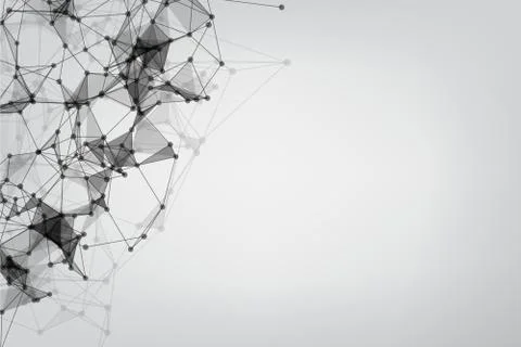Abstract low poly lines mesh white. Background Technology connecting dots and Stock Illustration