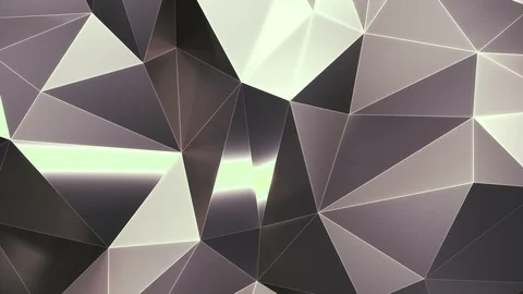 Abstract low poly metal mirror surface loop  Stock Footage 101037566