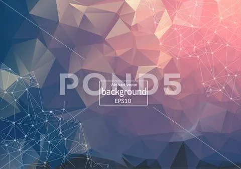 Abstract low poly modern technology vector background. Connection structure.  Stock-Illustration