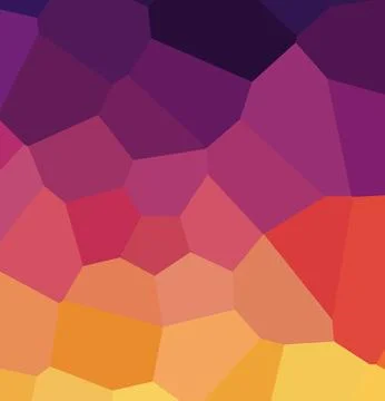 Abstract low poly mosaic gradient flowing from deep aubergine to bright gol.. Stock Illustration