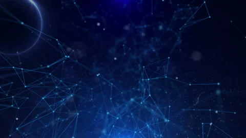 Abstract low poly network connection structure zoom in 1 step 4K motion Stock Footage 205134338